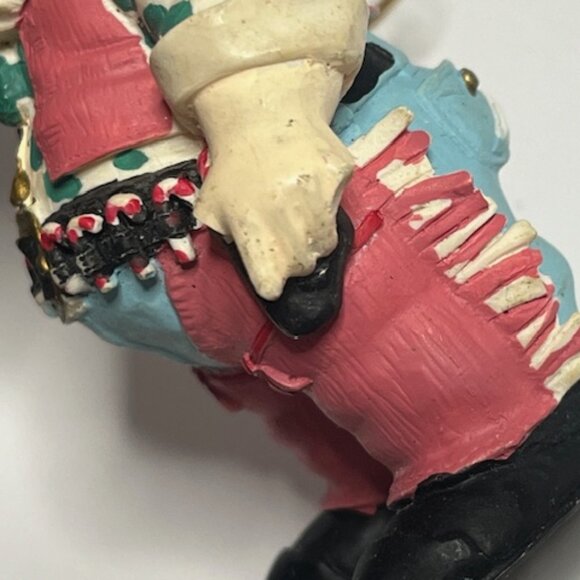 VTG Cowboy Santa Hand Painted Standing Hanging Tree Ornament 3"x1.75" - Picture 15 of 16